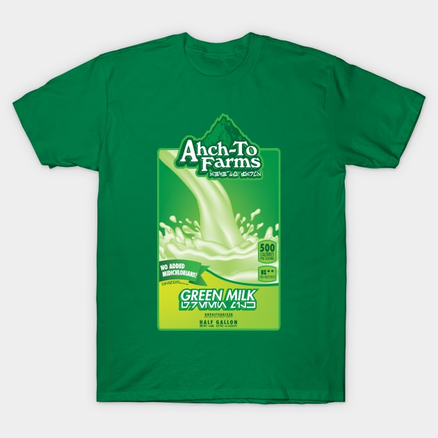 Ahch-To Farms Green Milk T-Shirt by ebbdesign